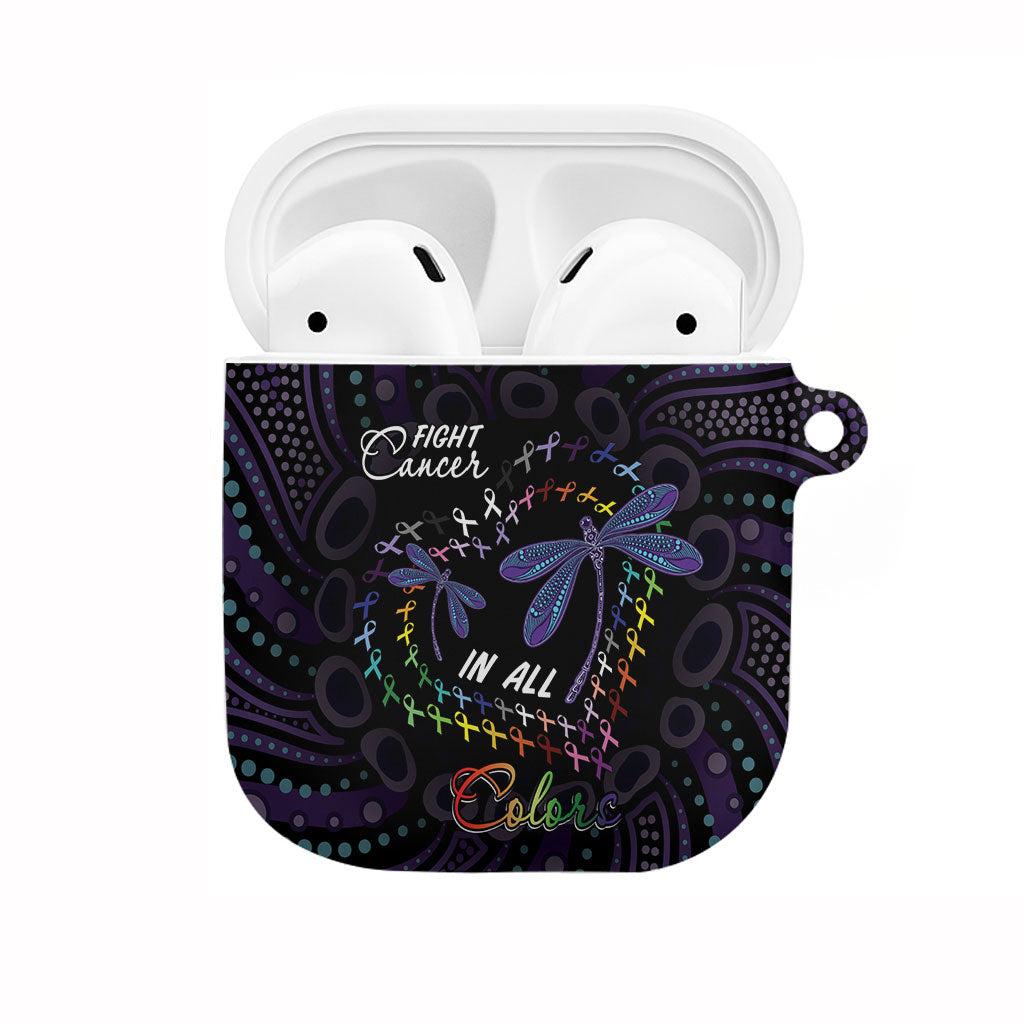 Fight Cancer In All Colors Australia Indigenous AirPods Case Dragonflies Aboriginal Art