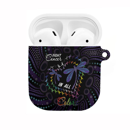 Fight Cancer In All Colors Australia Indigenous AirPods Case Dragonflies Aboriginal Art