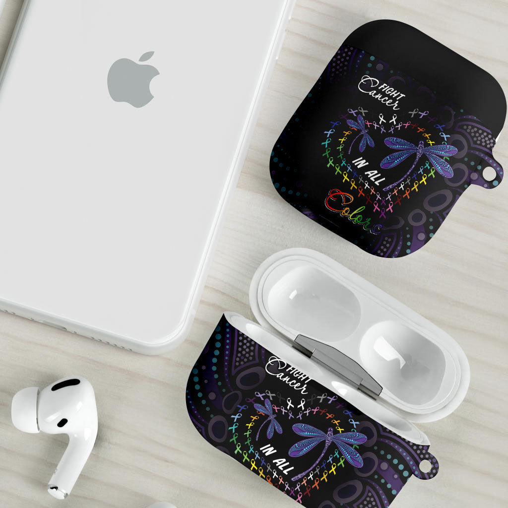 Fight Cancer In All Colors Australia Indigenous AirPods Case Dragonflies Aboriginal Art