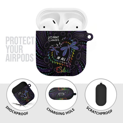 Fight Cancer In All Colors Australia Indigenous AirPods Case Dragonflies Aboriginal Art