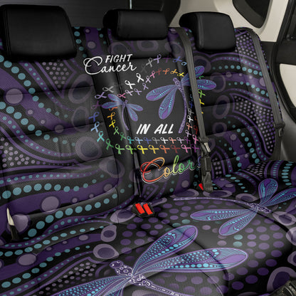 Fight Cancer In All Colors Australia Indigenous Back Car Seat Cover Dragonflies Aboriginal Art
