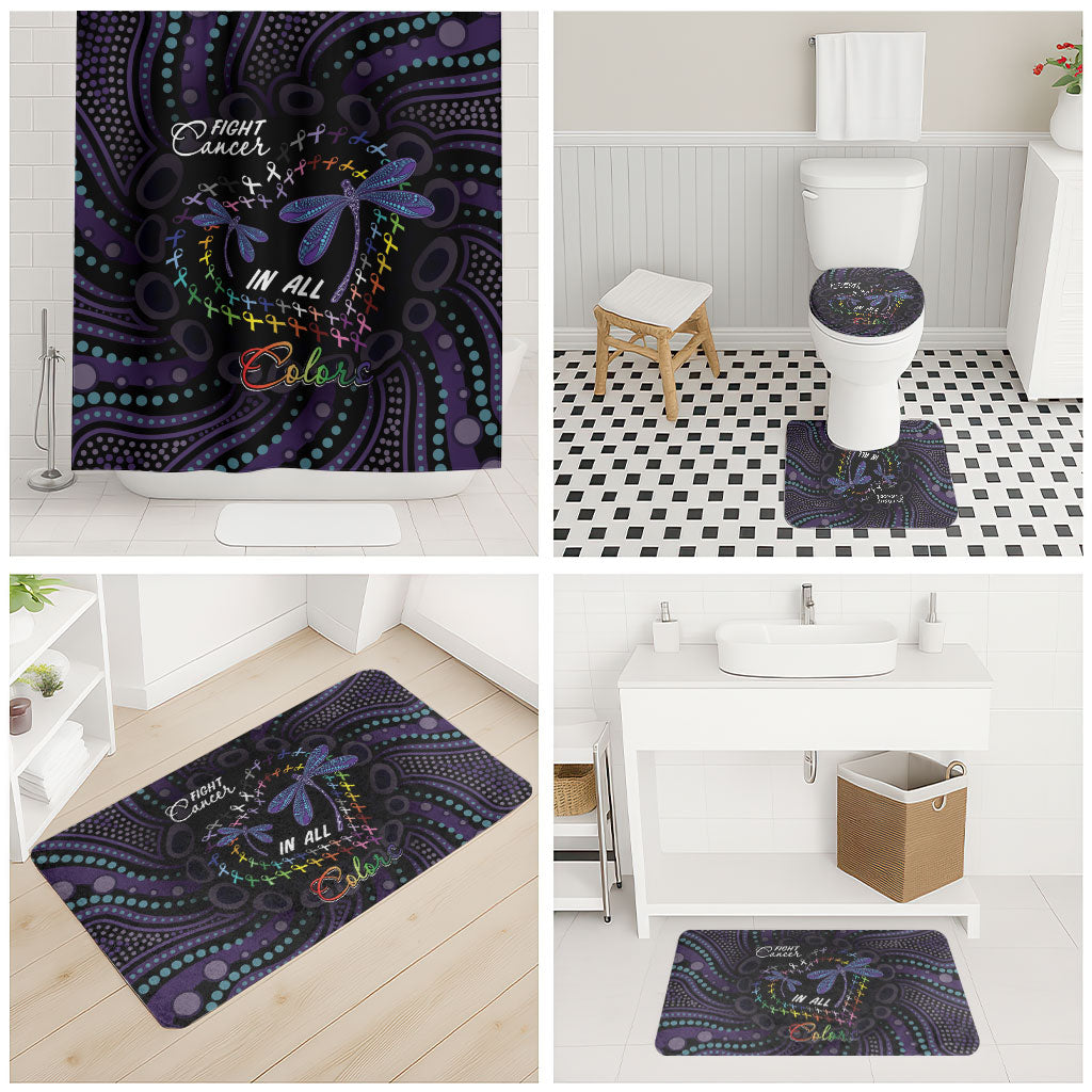 Fight Cancer In All Colors Australia Indigenous Bathroom Set Dragonflies Aboriginal Art