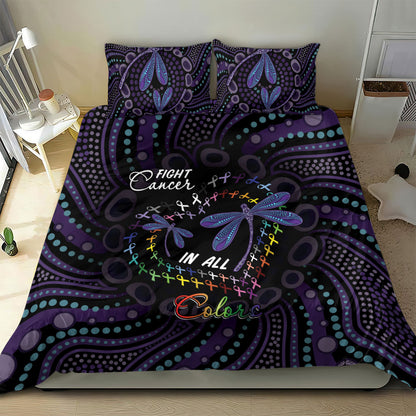 Fight Cancer In All Colors Australia Indigenous Bedding Set Dragonflies Aboriginal Art