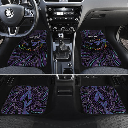 Fight Cancer In All Colors Australia Indigenous Personalized Car Mats Dragonflies Aboriginal Art