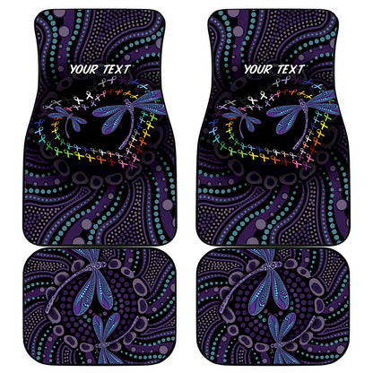 Fight Cancer In All Colors Australia Indigenous Personalized Car Mats Dragonflies Aboriginal Art