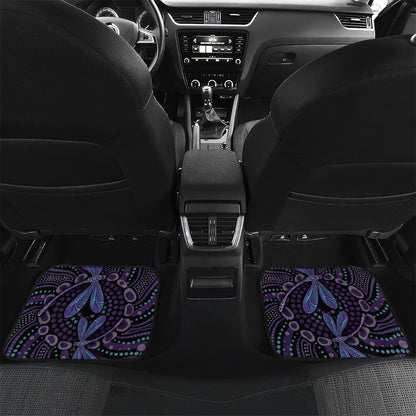 Fight Cancer In All Colors Australia Indigenous Personalized Car Mats Dragonflies Aboriginal Art