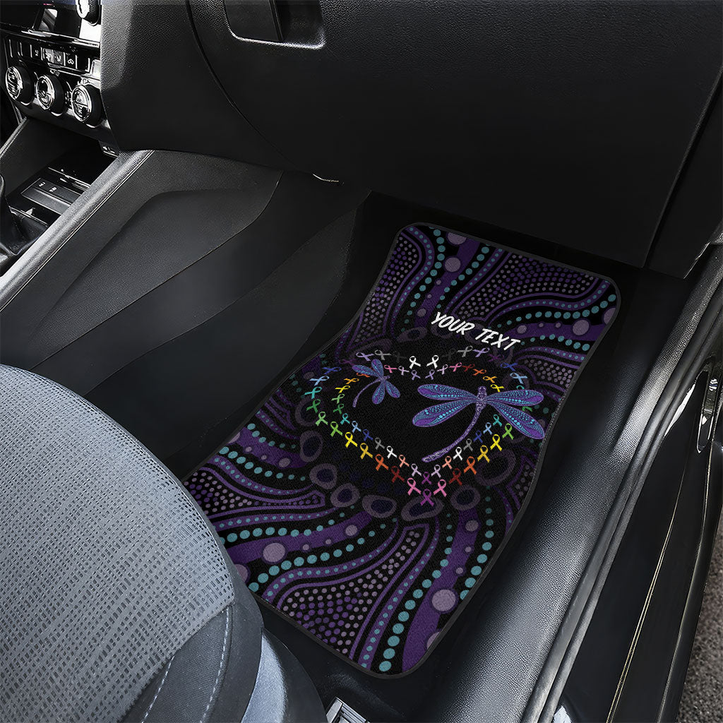 Fight Cancer In All Colors Australia Indigenous Personalized Car Mats Dragonflies Aboriginal Art