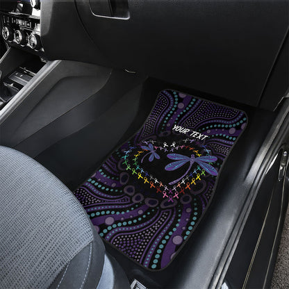 Fight Cancer In All Colors Australia Indigenous Personalized Car Mats Dragonflies Aboriginal Art