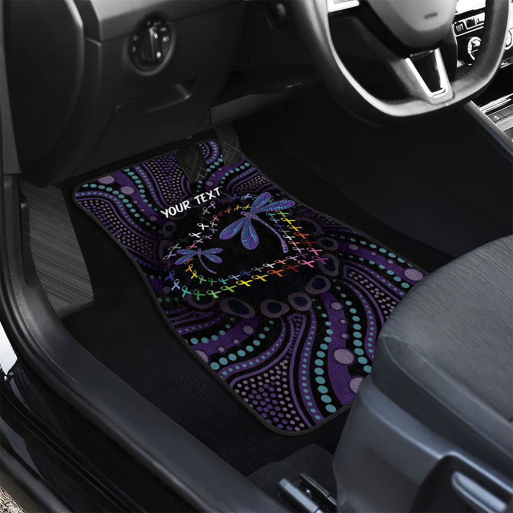 Fight Cancer In All Colors Australia Indigenous Personalized Car Mats Dragonflies Aboriginal Art