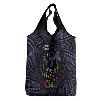Fight Cancer In All Colors Australia Indigenous Grocery Bag Dragonflies Aboriginal Art