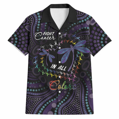Fight Cancer In All Colors Australia Indigenous Personalized Hawaiian Shirt Dragonflies Aboriginal Art