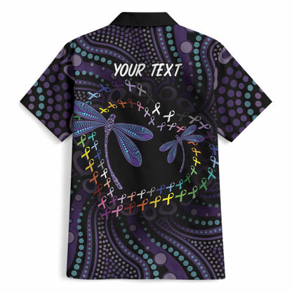 Fight Cancer In All Colors Australia Indigenous Personalized Hawaiian Shirt Dragonflies Aboriginal Art