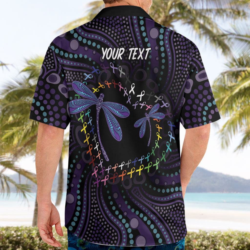 Fight Cancer In All Colors Australia Indigenous Personalized Hawaiian Shirt Dragonflies Aboriginal Art