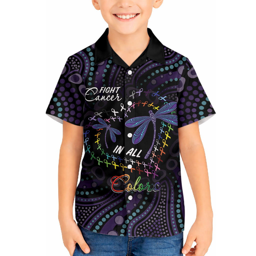 Fight Cancer In All Colors Australia Indigenous Personalized Hawaiian Shirt Dragonflies Aboriginal Art