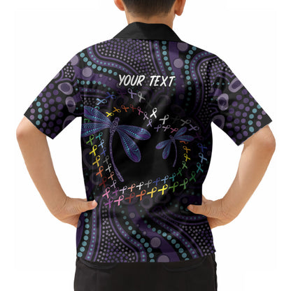 Fight Cancer In All Colors Australia Indigenous Personalized Hawaiian Shirt Dragonflies Aboriginal Art