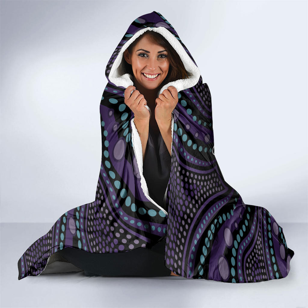 Fight Cancer In All Colors Australia Indigenous Hooded Blanket Dragonflies Aboriginal Art