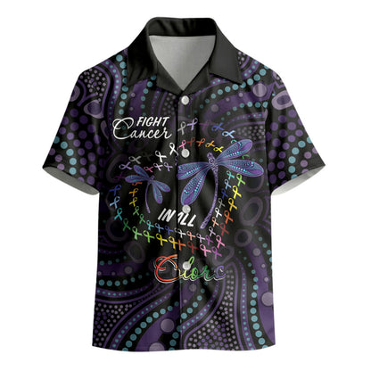 Fight Cancer In All Colors Australia Indigenous Personalized Kid Hawaiian Shirt Dragonflies Aboriginal Art