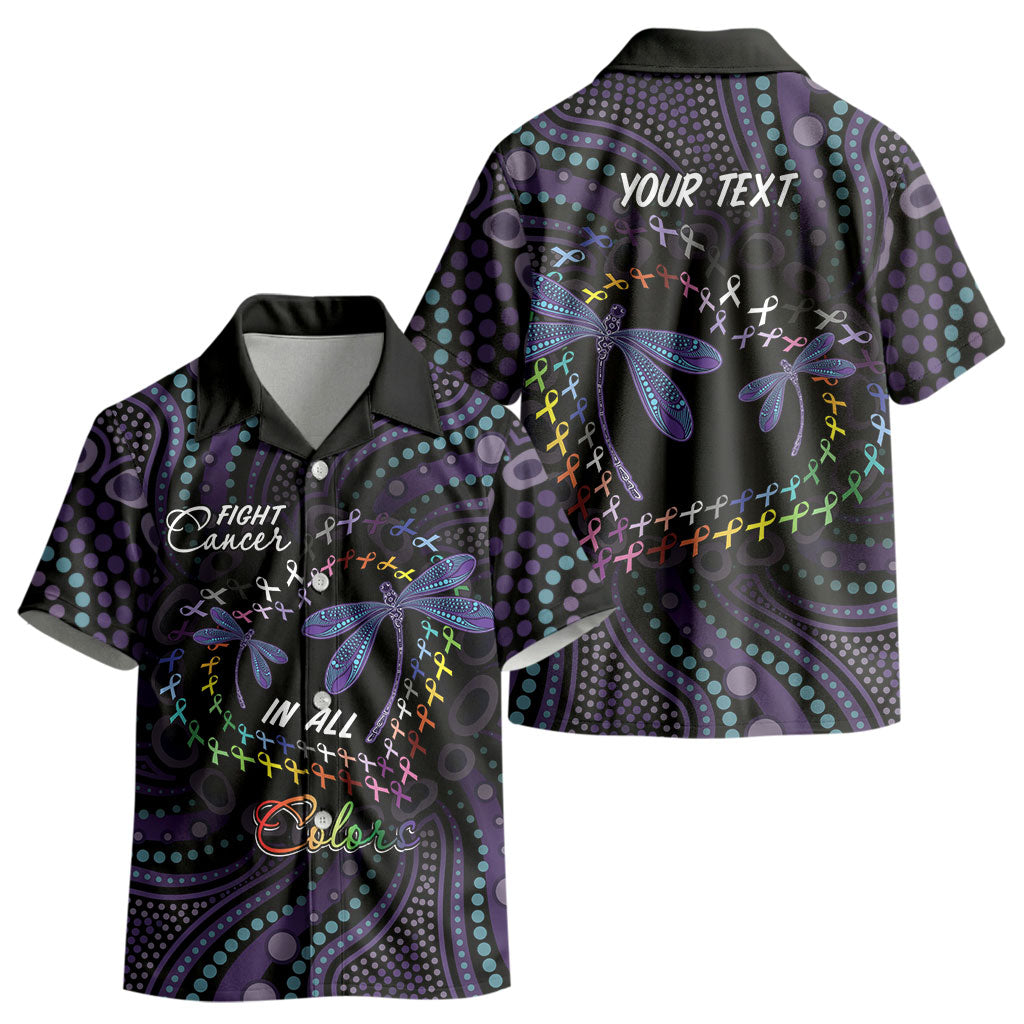Fight Cancer In All Colors Australia Indigenous Personalized Kid Hawaiian Shirt Dragonflies Aboriginal Art