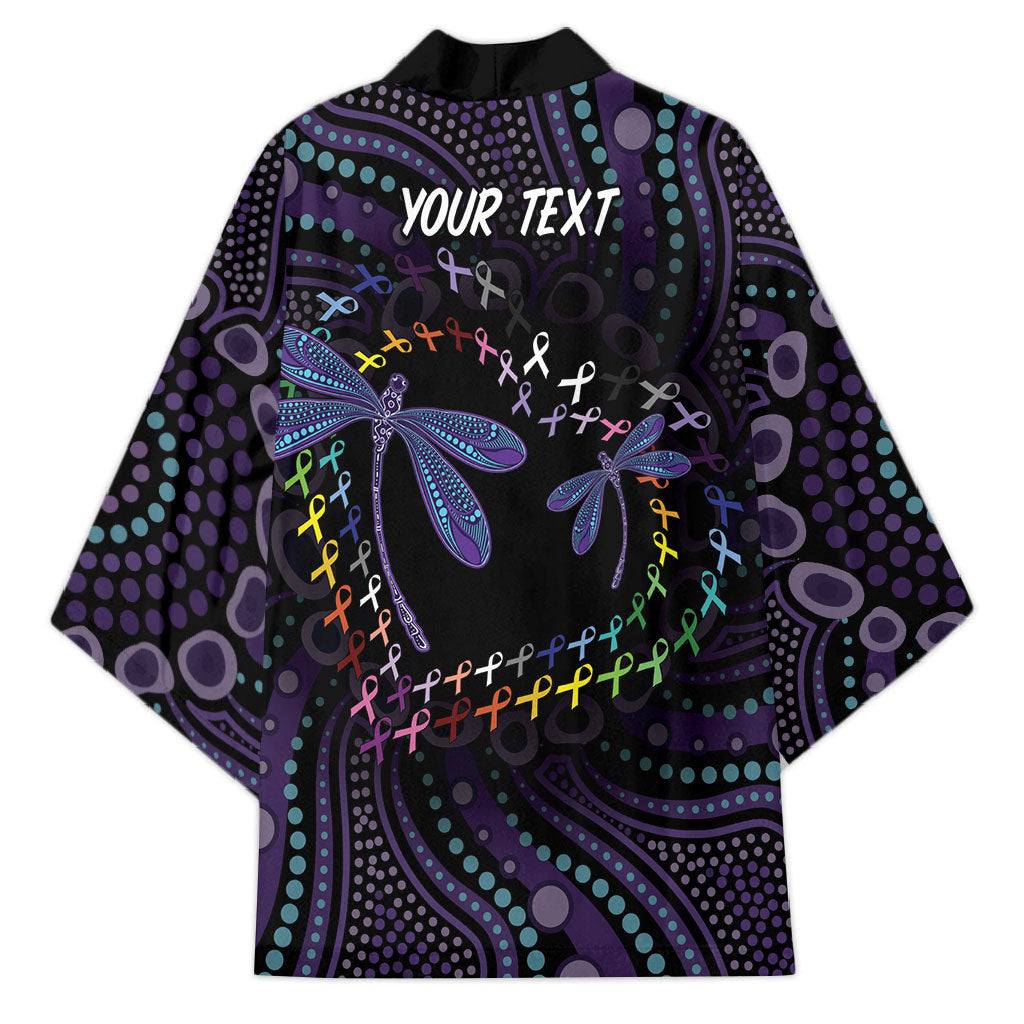 Fight Cancer In All Colors Australia Indigenous Personalized Kimono Dragonflies Aboriginal Art