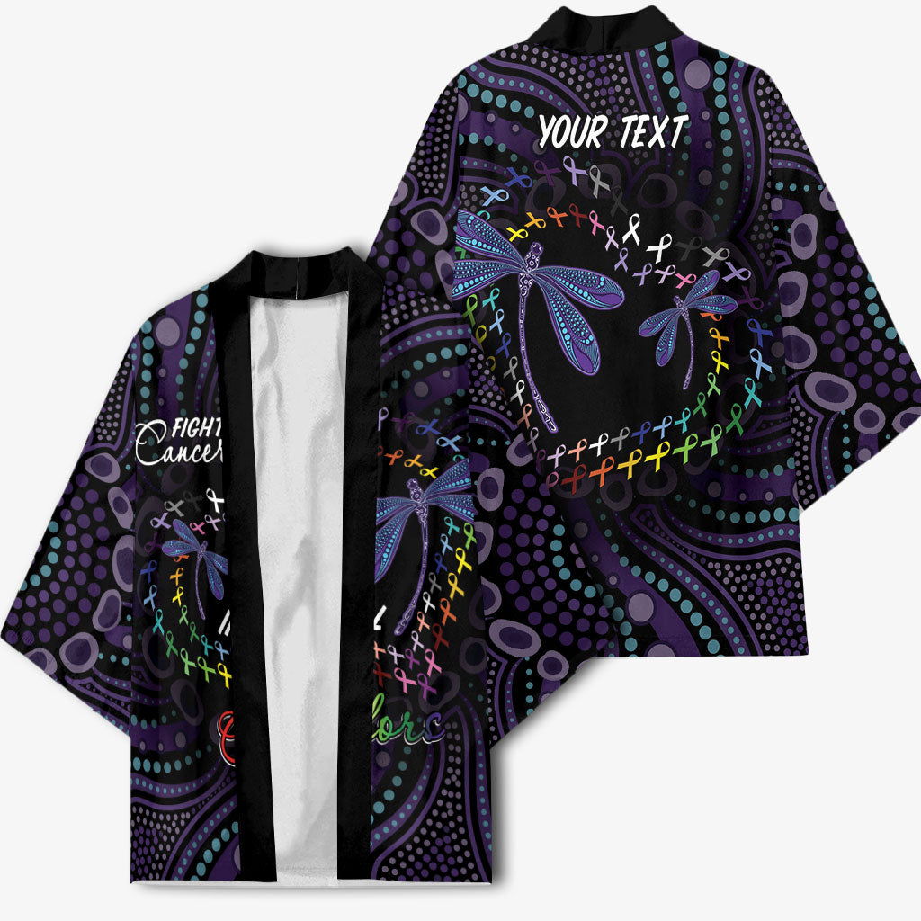 Fight Cancer In All Colors Australia Indigenous Personalized Kimono Dragonflies Aboriginal Art