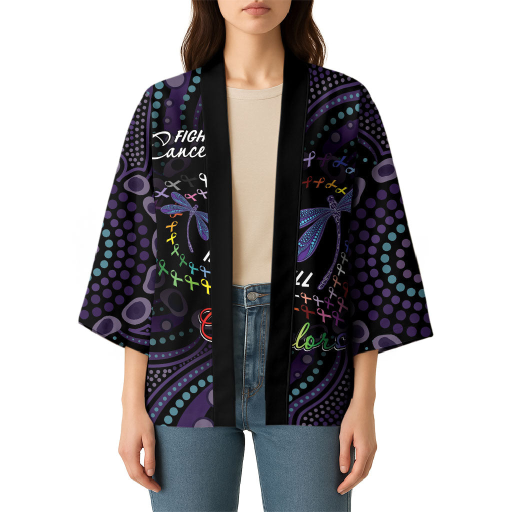 Fight Cancer In All Colors Australia Indigenous Personalized Kimono Dragonflies Aboriginal Art