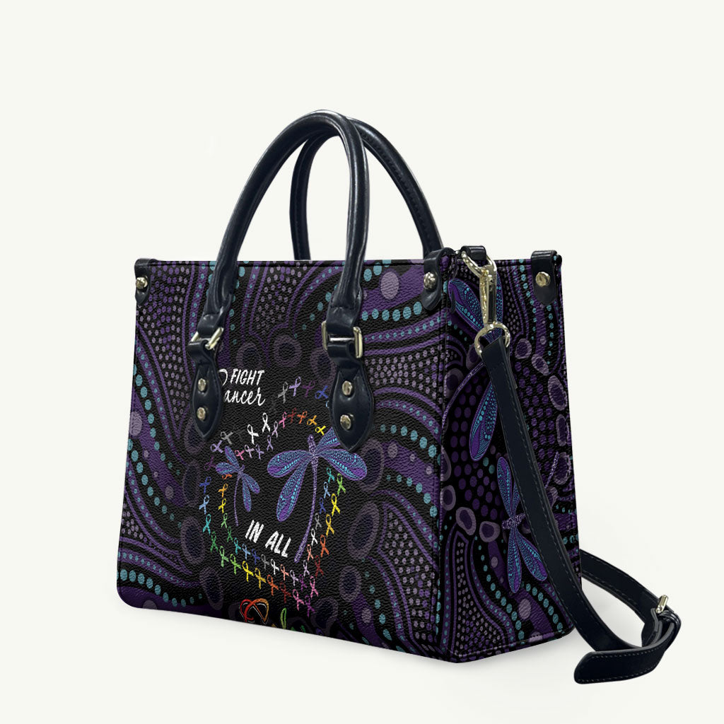 Fight Cancer In All Colors Australia Indigenous Leather Bag Dragonflies Aboriginal Art