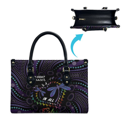 Fight Cancer In All Colors Australia Indigenous Leather Bag Dragonflies Aboriginal Art