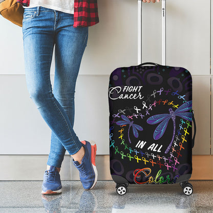 Fight Cancer In All Colors Australia Indigenous Luggage Cover Dragonflies Aboriginal Art