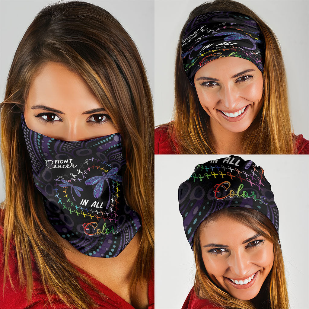 Fight Cancer In All Colors Australia Indigenous Neck Gaiter Dragonflies Aboriginal Art