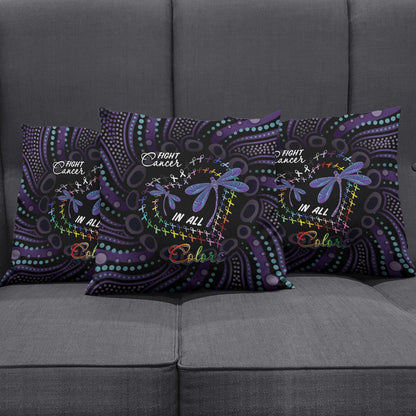 Fight Cancer In All Colors Australia Indigenous Pillow Cover Dragonflies Aboriginal Art