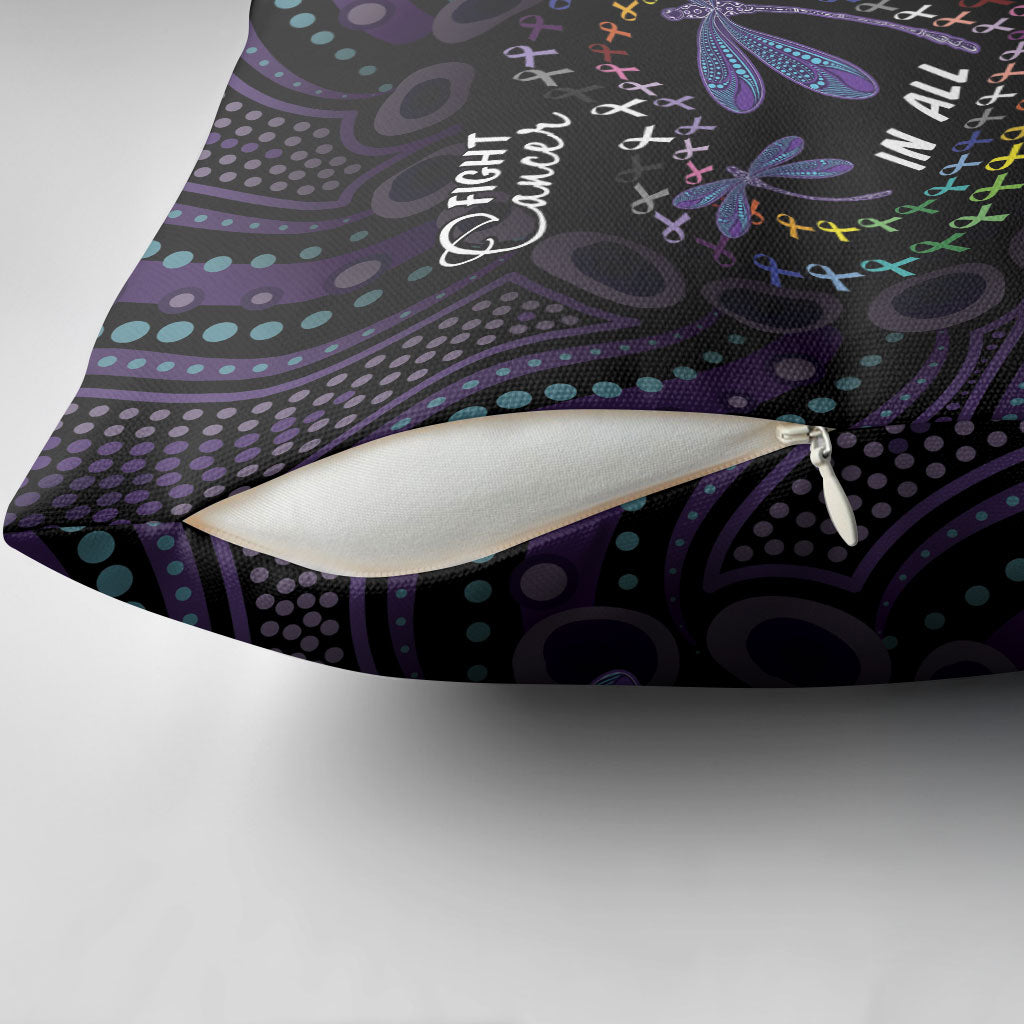 Fight Cancer In All Colors Australia Indigenous Pillow Cover Dragonflies Aboriginal Art
