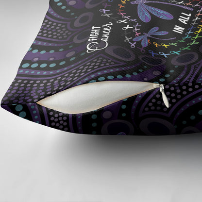 Fight Cancer In All Colors Australia Indigenous Pillow Cover Dragonflies Aboriginal Art