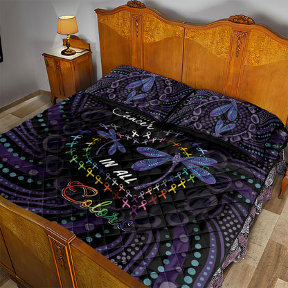Fight Cancer In All Colors Australia Indigenous Quilt Bed Set Dragonflies Aboriginal Art