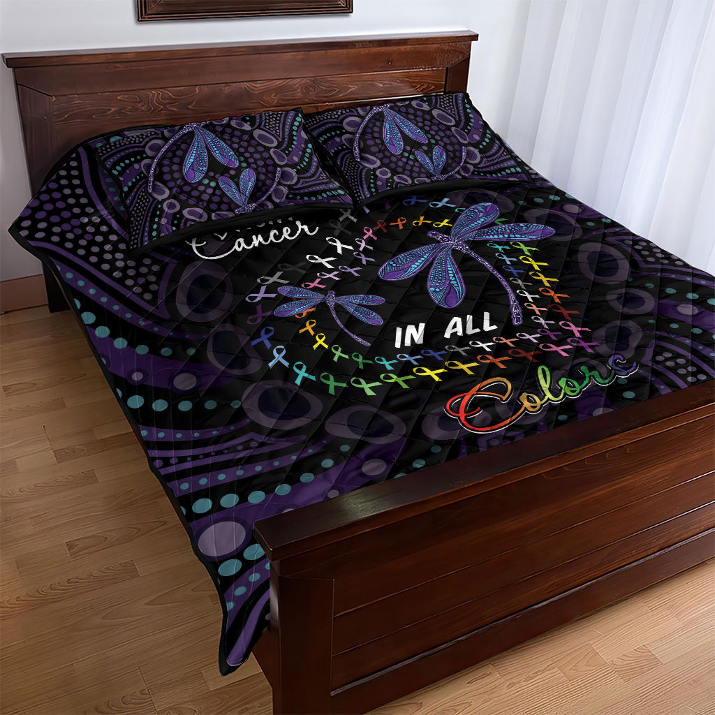 Fight Cancer In All Colors Australia Indigenous Quilt Bed Set Dragonflies Aboriginal Art