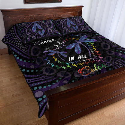 Fight Cancer In All Colors Australia Indigenous Quilt Bed Set Dragonflies Aboriginal Art