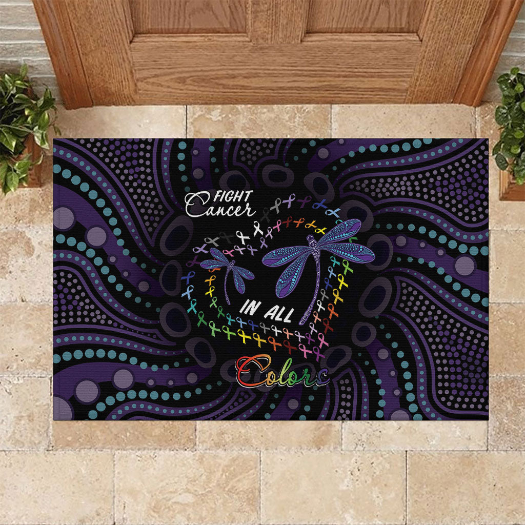 Fight Cancer In All Colors Australia Indigenous Rubber Doormat Dragonflies Aboriginal Art