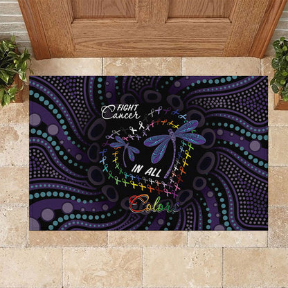 Fight Cancer In All Colors Australia Indigenous Rubber Doormat Dragonflies Aboriginal Art
