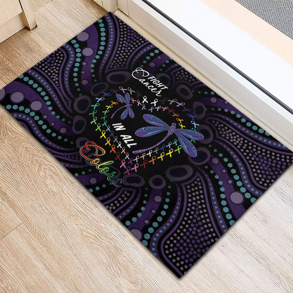 Fight Cancer In All Colors Australia Indigenous Rubber Doormat Dragonflies Aboriginal Art