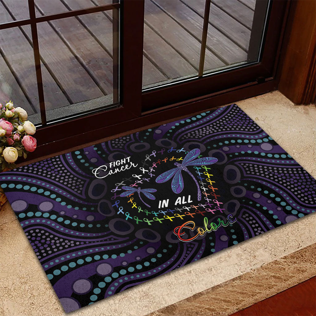 Fight Cancer In All Colors Australia Indigenous Rubber Doormat Dragonflies Aboriginal Art