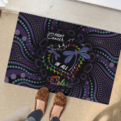 Fight Cancer In All Colors Australia Indigenous Rubber Doormat Dragonflies Aboriginal Art