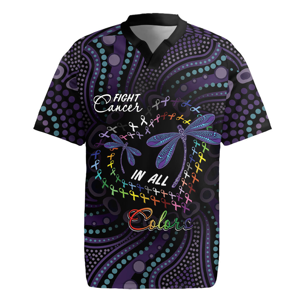 Fight Cancer In All Colors Australia Indigenous Personalized Rugby Jersey Dragonflies Aboriginal Art