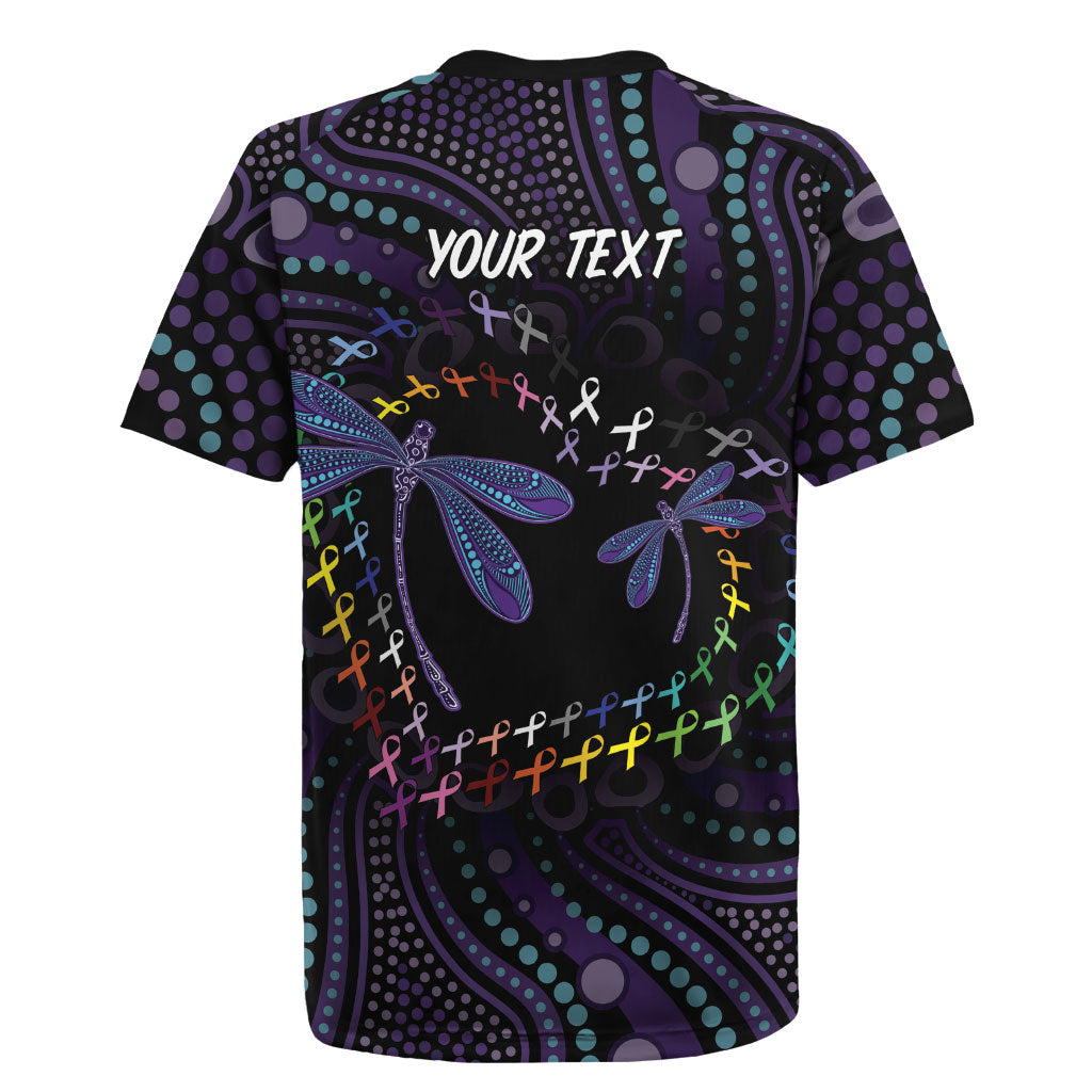 Fight Cancer In All Colors Australia Indigenous Personalized Rugby Jersey Dragonflies Aboriginal Art