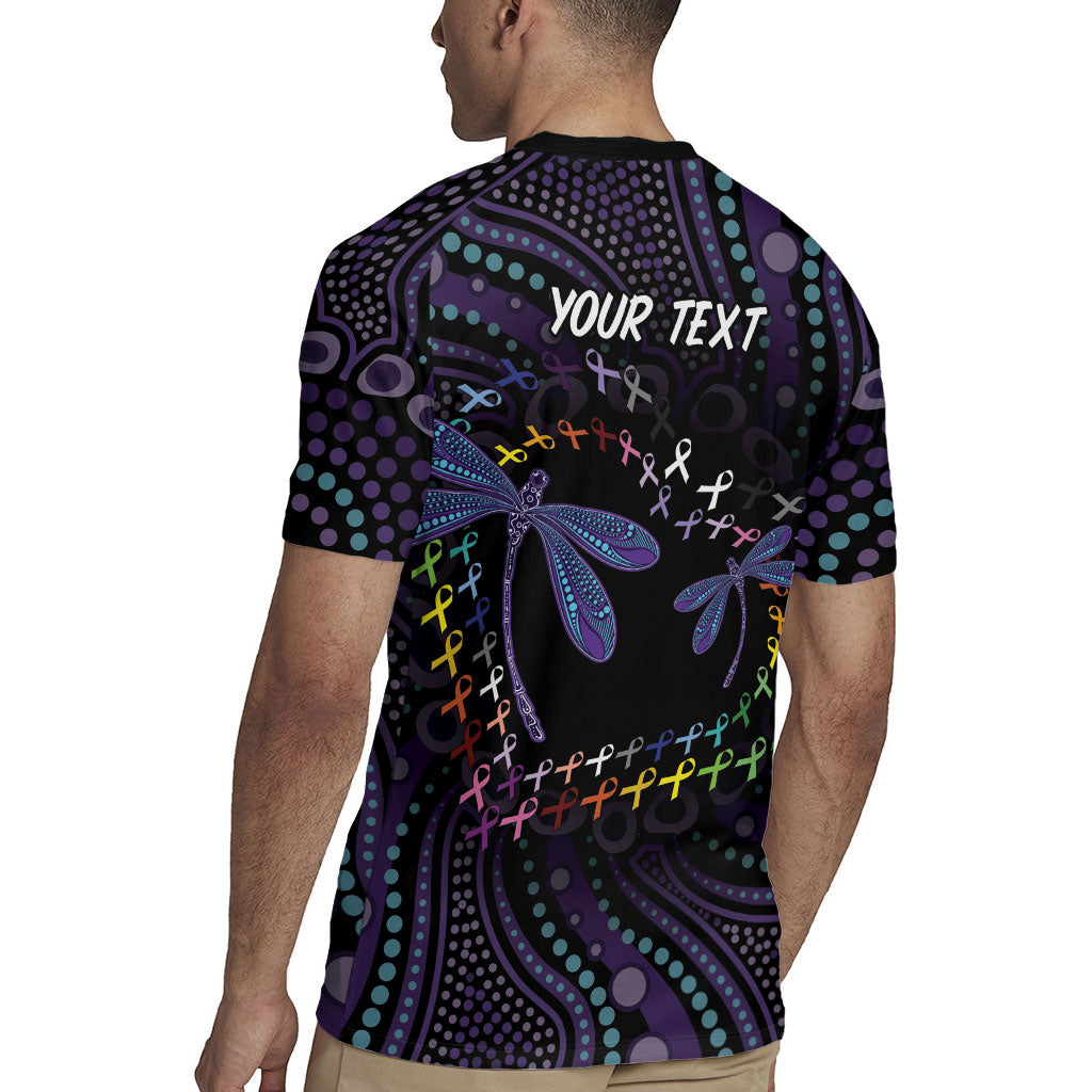 Fight Cancer In All Colors Australia Indigenous Personalized Rugby Jersey Dragonflies Aboriginal Art