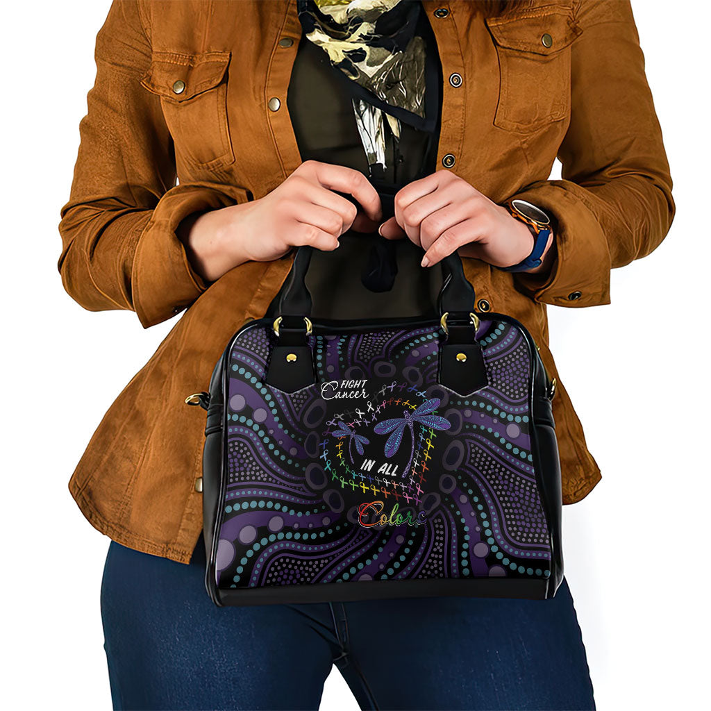 Fight Cancer In All Colors Australia Indigenous Shoulder Handbag Dragonflies Aboriginal Art
