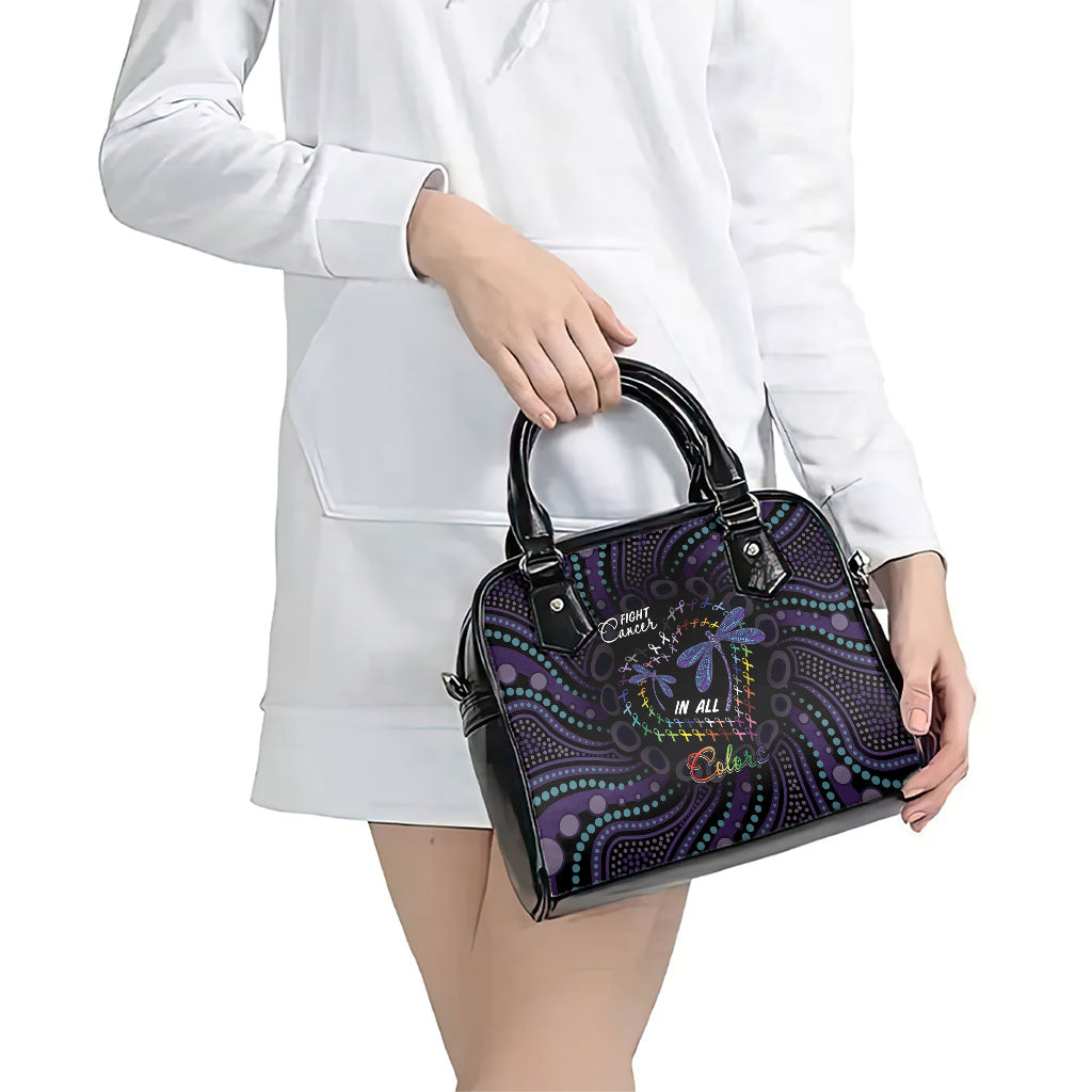 Fight Cancer In All Colors Australia Indigenous Shoulder Handbag Dragonflies Aboriginal Art