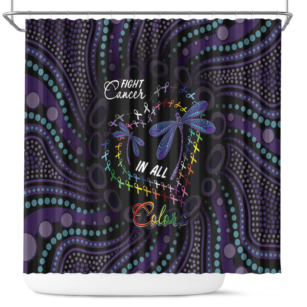 Fight Cancer In All Colors Australia Indigenous Shower Curtain Dragonflies Aboriginal Art