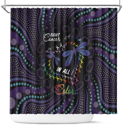 Fight Cancer In All Colors Australia Indigenous Shower Curtain Dragonflies Aboriginal Art