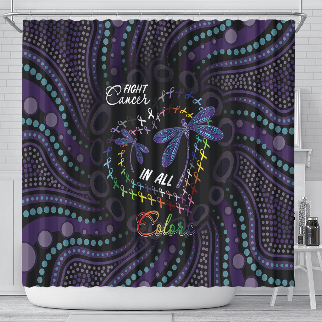 Fight Cancer In All Colors Australia Indigenous Shower Curtain Dragonflies Aboriginal Art