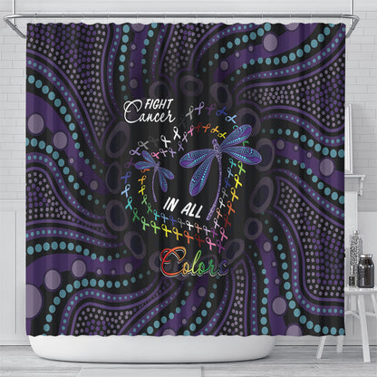Fight Cancer In All Colors Australia Indigenous Shower Curtain Dragonflies Aboriginal Art