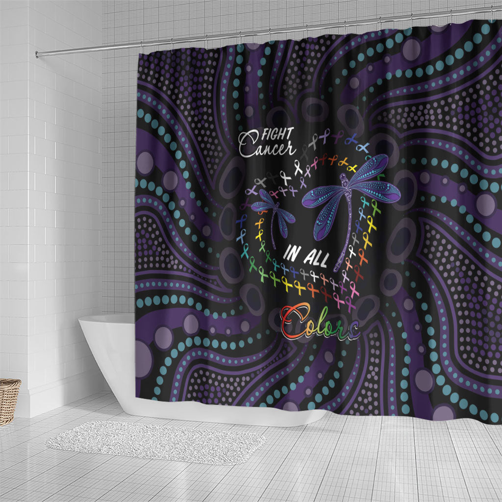Fight Cancer In All Colors Australia Indigenous Shower Curtain Dragonflies Aboriginal Art
